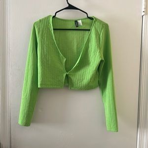 Bright neon green crop top. Medium. Never worn.